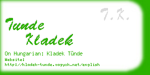 tunde kladek business card