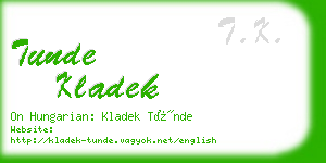 tunde kladek business card